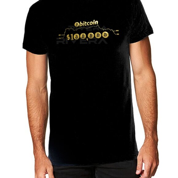 Gold Bitcoin 100K Trader Chart T-Shirt, Historic Crypto Tee Investors BTC 100K - Picture 3 of 5